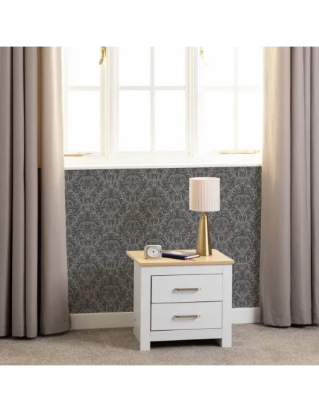 Portland 2 Drawer Bedside Locker - White | Murphy Furniture