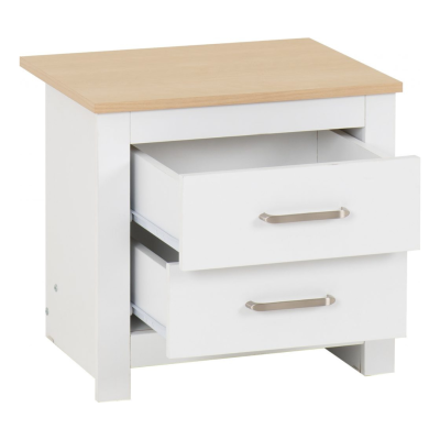 Portland 2 Drawer Bedside Locker - White | Murphy Furniture