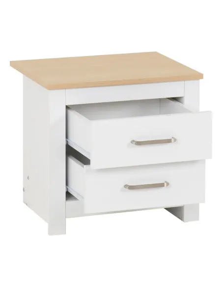Portland 2 Drawer Bedside Locker - White | Murphy Furniture