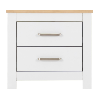 Portland 2 Drawer Bedside Locker - White | Murphy Furniture