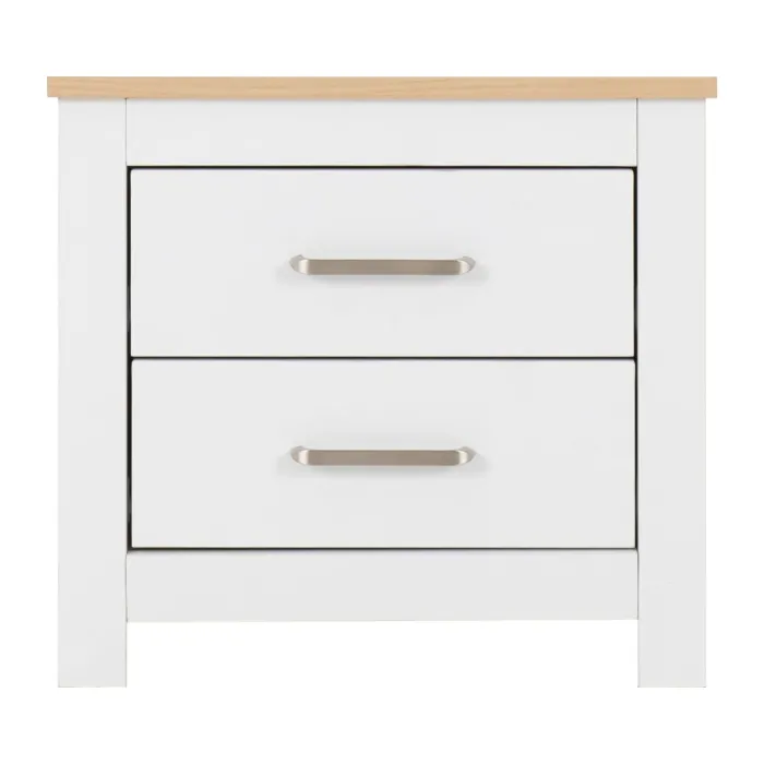 Portland 2 Drawer Bedside Locker - White | Murphy Furniture
