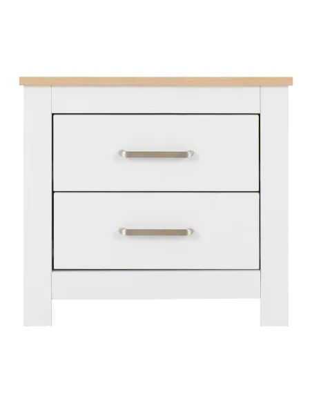 Portland 2 Drawer Bedside Locker - White | Murphy Furniture