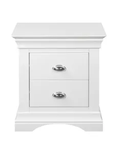 Bella 2 Drawer Bedside Locker - White | Murphy Furniture 2