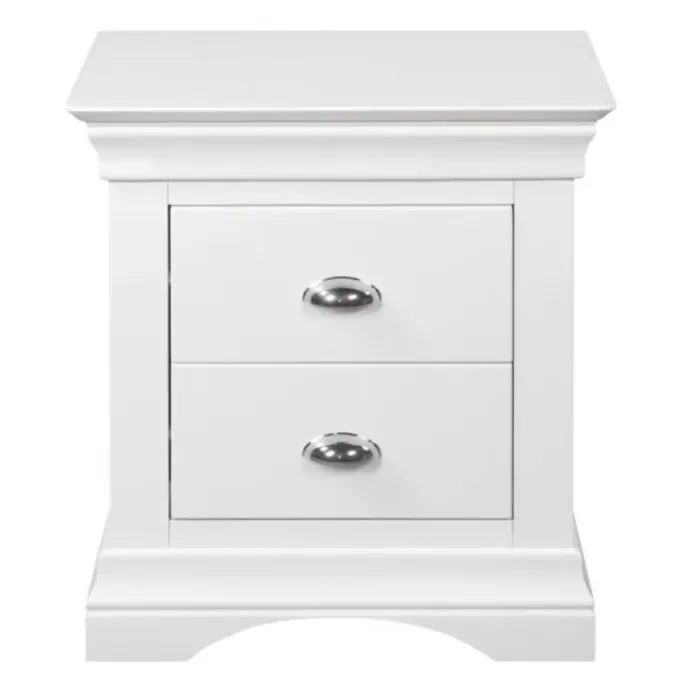 Bella 2 Drawer Bedside Locker - White | Murphy Furniture
