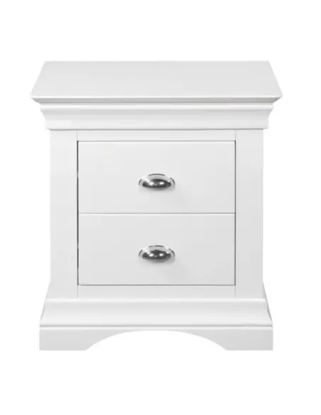 Bella 2 Drawer Bedside Locker - White | Murphy Furniture