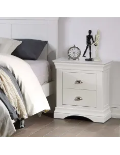 Bella 2 Drawer Bedside Locker - White | Murphy Furniture