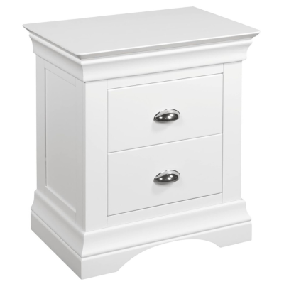 Bella 2 Drawer Bedside Locker - White | Murphy Furniture