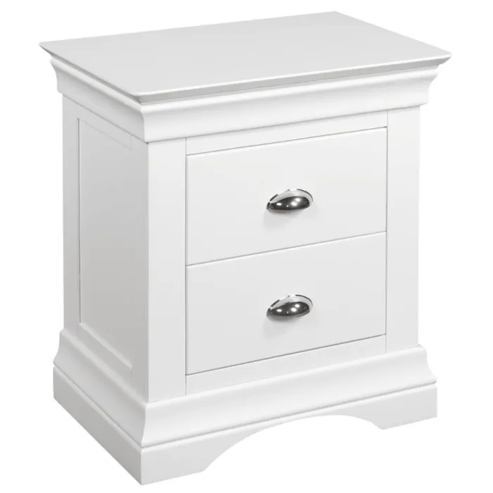 Bella 2 Drawer Bedside Locker - White | Murphy Furniture