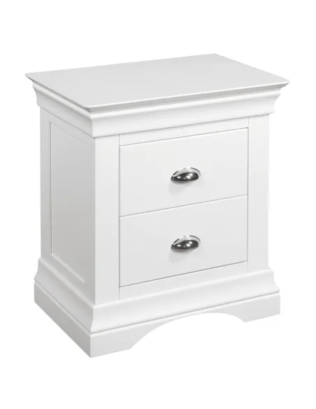 Bella 2 Drawer Bedside Locker - White | Murphy Furniture