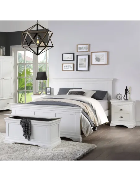 Bella 2 Drawer Bedside Locker - White | Murphy Furniture