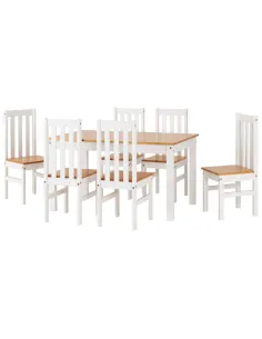 Ludlow 1+6 Dining Set - White/Oak Effect | Murphy Furniture 2