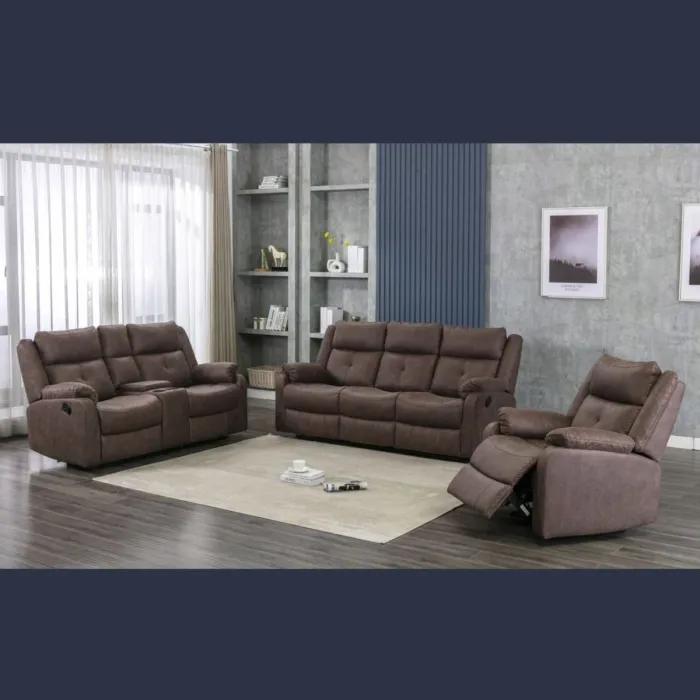 Schull 3 Seater Recliner Sofa - Chestnut | Murphy Furniture