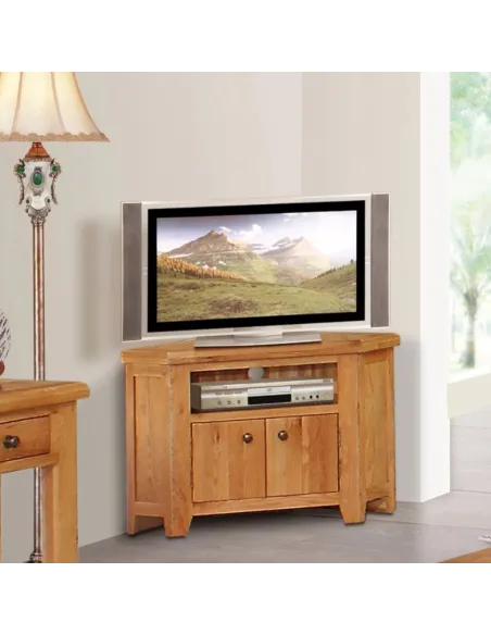 Lancaster Corner TV Unit - Solid Oak | Murphy Furniture