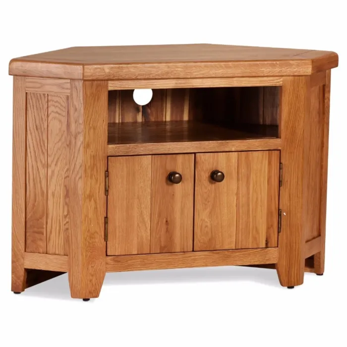 Lancaster Corner TV Unit - Solid Oak | Murphy Furniture