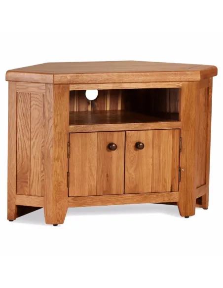 Lancaster Corner TV Unit - Solid Oak | Murphy Furniture