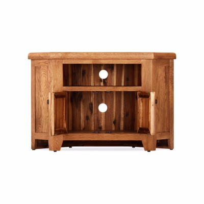 Lancaster Corner TV Unit - Solid Oak | Murphy Furniture