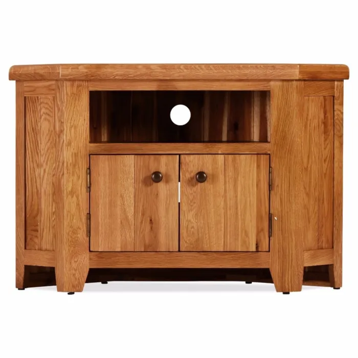 Lancaster Corner TV Unit - Solid Oak | Murphy Furniture