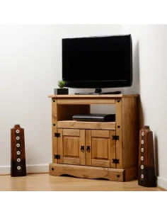 Corona Corner TV Cabinet - Distressed Wa | Murphy Furniture