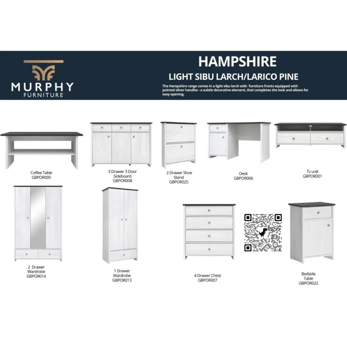 Hampshire 2 Drawer TV Stand - Larico Pine | Murphy Furniture
