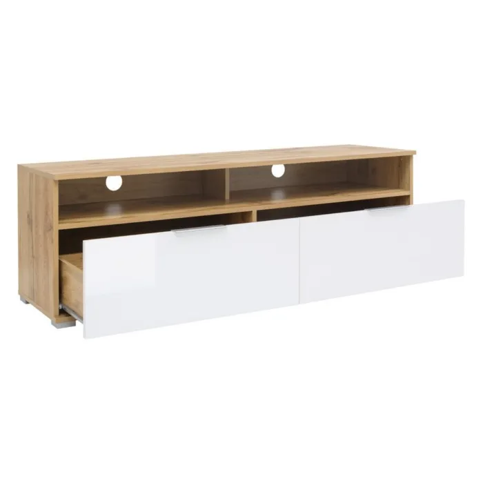 Cheshire 2 Drawer TV Stand - Tacho Oak/W | Murphy Furniture