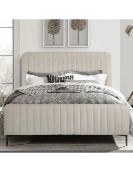 Artiss 5FT Bedframe - Beige | Murphy Furniture