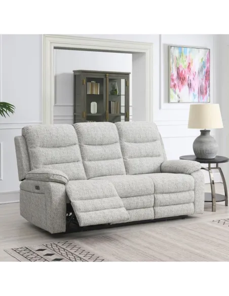 Belford 3 Seater Power Recliner - Stone | Murphy Furniture