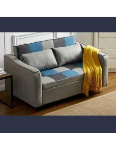 Celeste Sofa Bed - Teal/Grey Patchwork | Murphy Furniture