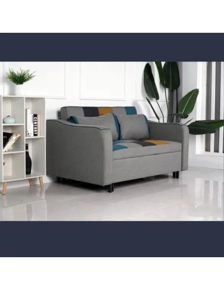 Celeste Sofa Bed - Yellow/Blue Patchwork | Murphy Furniture