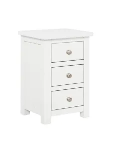 Siena 3 Drawer Bedside Locker - White | Murphy Furniture
