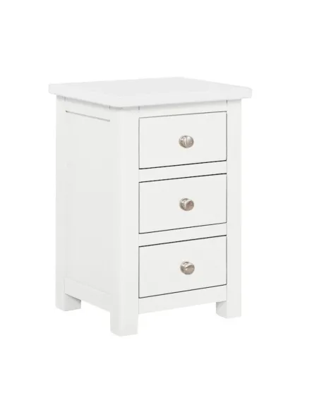 Siena 3 Drawer Bedside Locker - White | Murphy Furniture