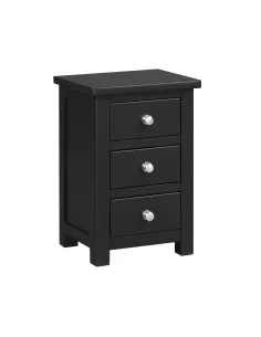 Siena 3 Drawer Bedside Locker - Black | Murphy Furniture