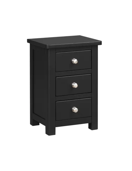 Siena 3 Drawer Bedside Locker - Black | Murphy Furniture