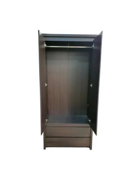 Lincoln 2 Door 2 Drawer Wardrobe - Dark | Murphy Furniture