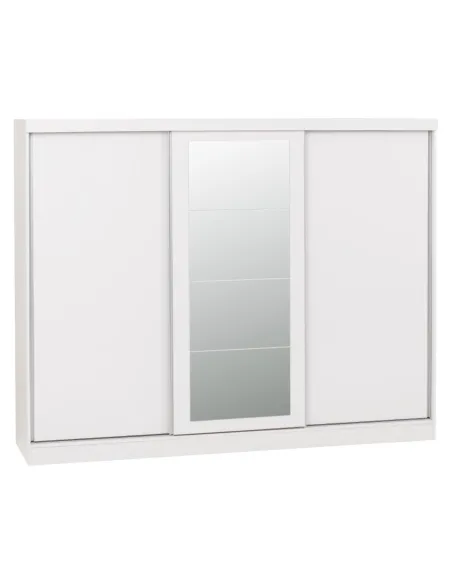 Nevada 3 Door Slider Wardrobe - White Gl | Murphy Furniture