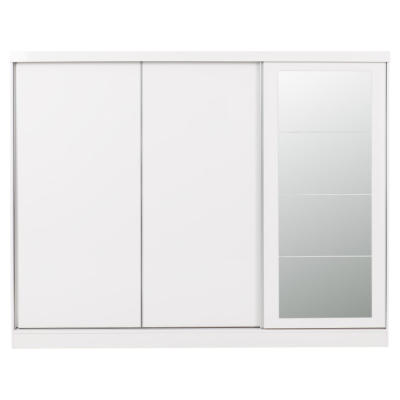 Nevada 3 Door Slider Wardrobe - White Gl | Murphy Furniture