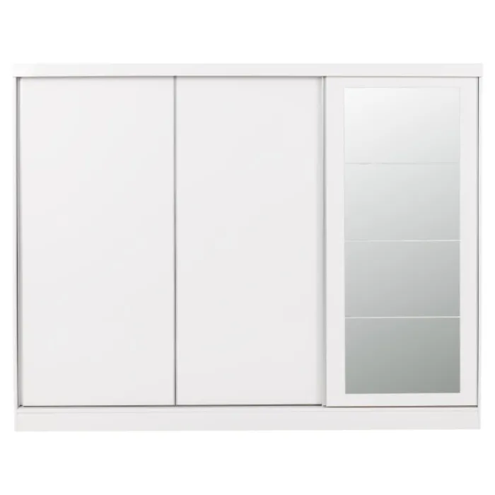 Nevada 3 Door Slider Wardrobe - White Gl | Murphy Furniture