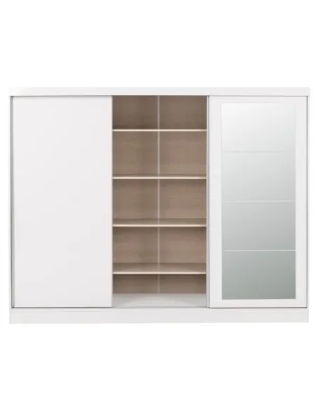 Nevada 3 Door Slider Wardrobe - White Gl | Murphy Furniture