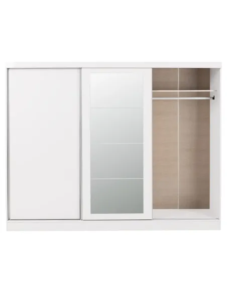 Nevada 3 Door Slider Wardrobe - White Gl | Murphy Furniture