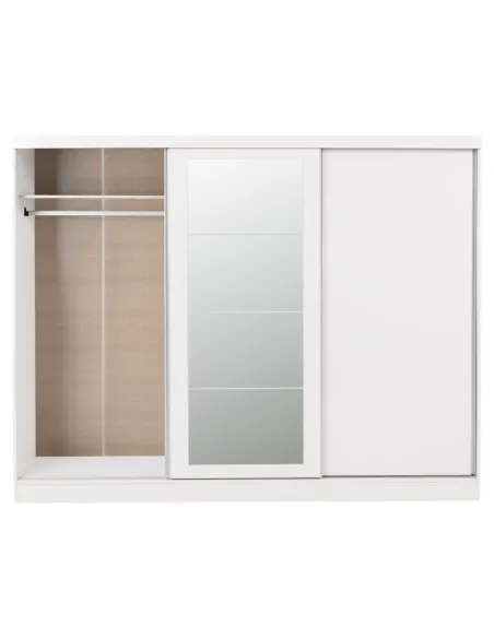 Nevada 3 Door Slider Wardrobe - White Gl | Murphy Furniture
