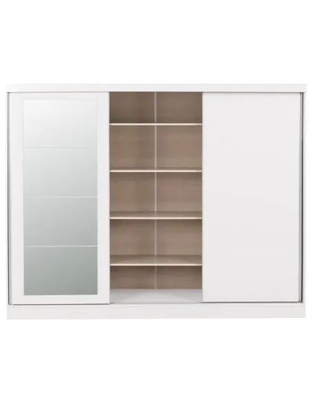 Nevada 3 Door Slider Wardrobe - White Gl | Murphy Furniture