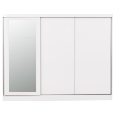 Nevada 3 Door Slider Wardrobe - White Gl | Murphy Furniture