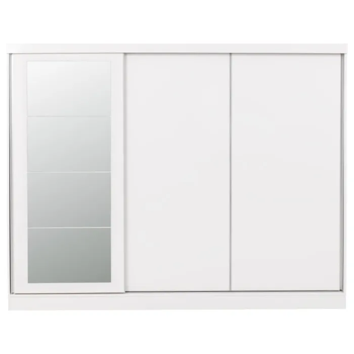 Nevada 3 Door Slider Wardrobe - White Gl | Murphy Furniture