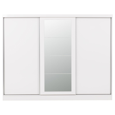Nevada 3 Door Slider Wardrobe - White Gl | Murphy Furniture