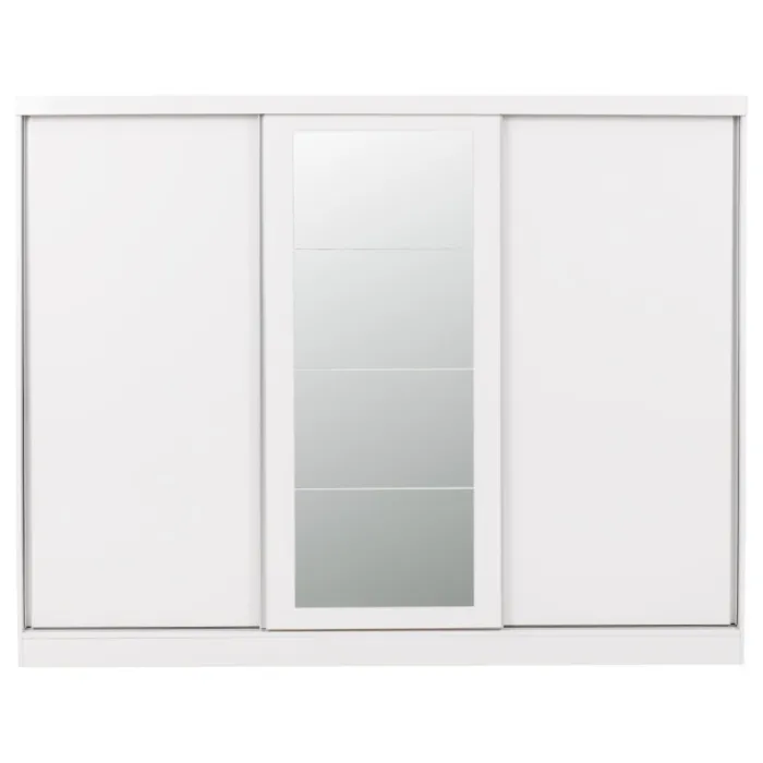 Nevada 3 Door Slider Wardrobe - White Gl | Murphy Furniture