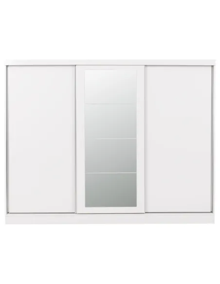 Nevada 3 Door Slider Wardrobe - White Gl | Murphy Furniture