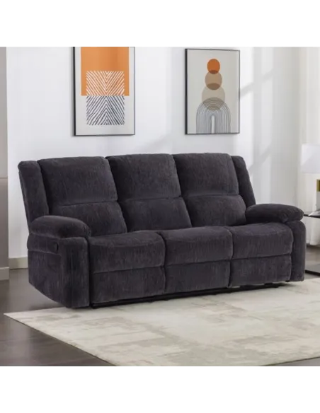 Ellington 3 Seater Recliner Sofa - Charc | Murphy Furniture