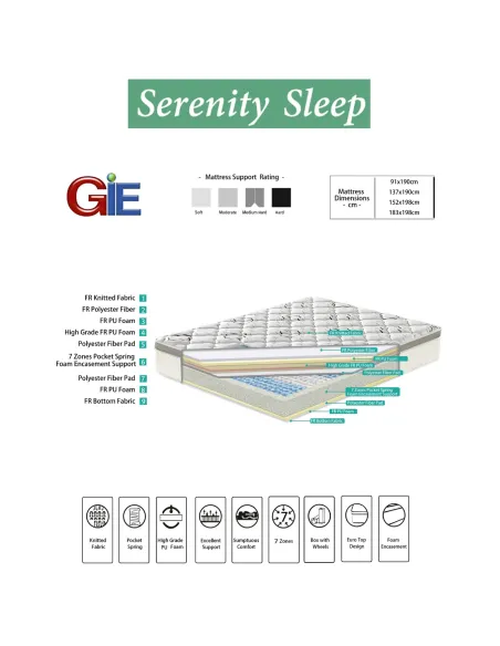 Serenity 5FT Paradise Mattress | Murphy Furniture