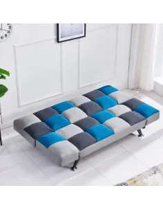 Milburn Sofa Bed - Teal/Grey Patchwork | Murphy Furniture