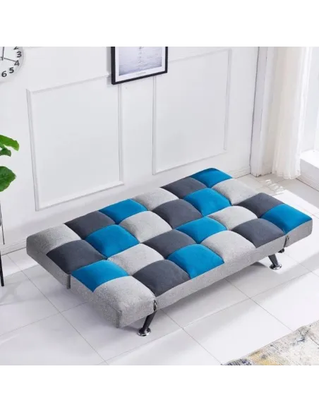Milburn Sofa Bed - Teal/Grey Patchwork | Murphy Furniture