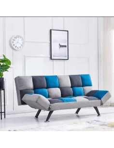 Milburn Sofa Bed - Teal/Grey Patchwork | Murphy Furniture 2